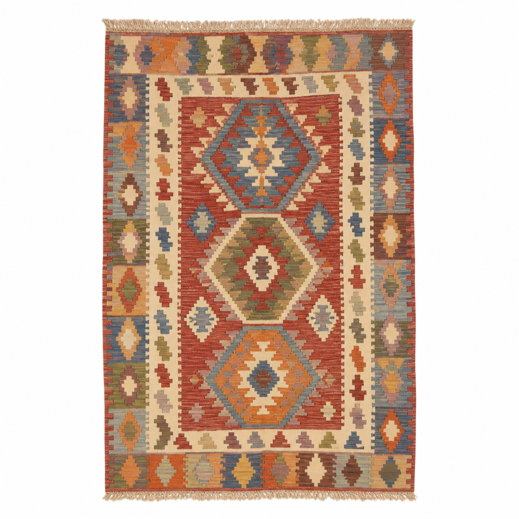 El Yapımı Kilim Desenli Puf