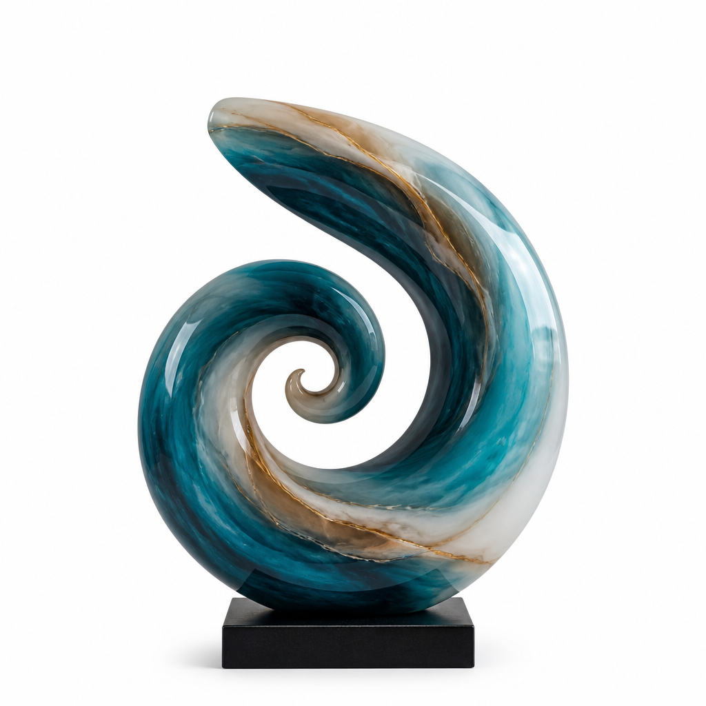 Modern Reçine Spiral Heykel