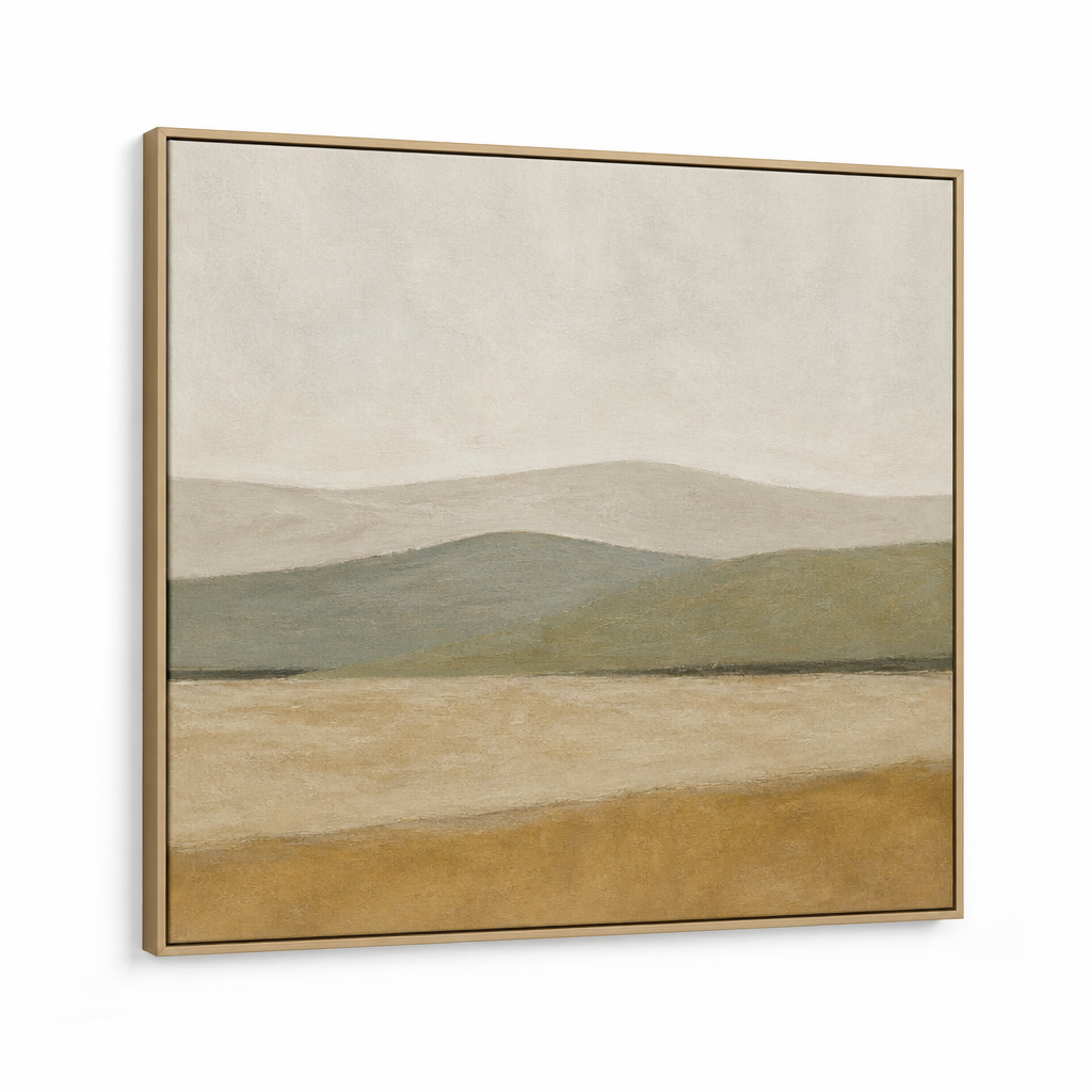 Minimalist Deniz Manzarası Tablo — Bordo Tonlarda