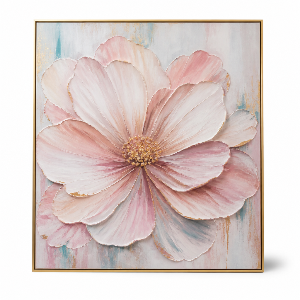 Modern Çiçek Kompozisyonu Tablo — Pastel Tonlarda