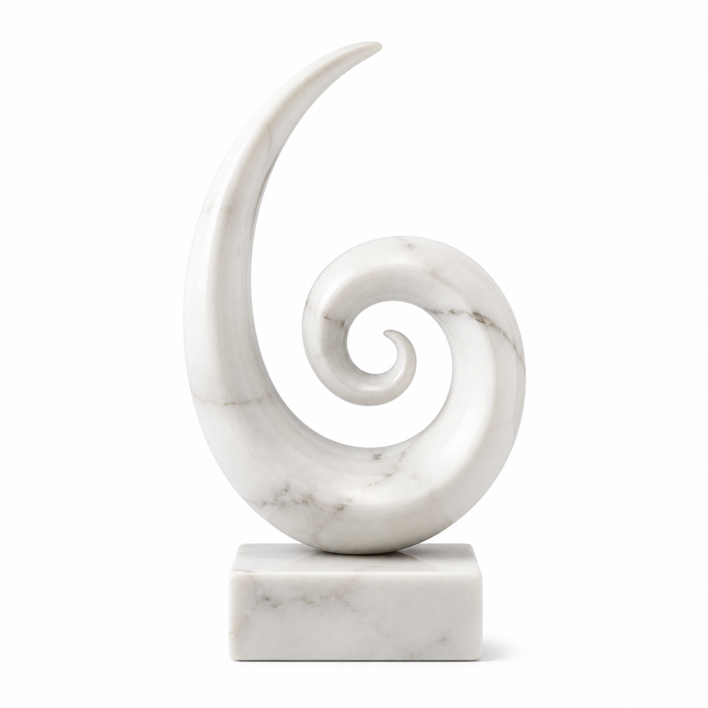 Modern Mermer Sarmal Form Heykel