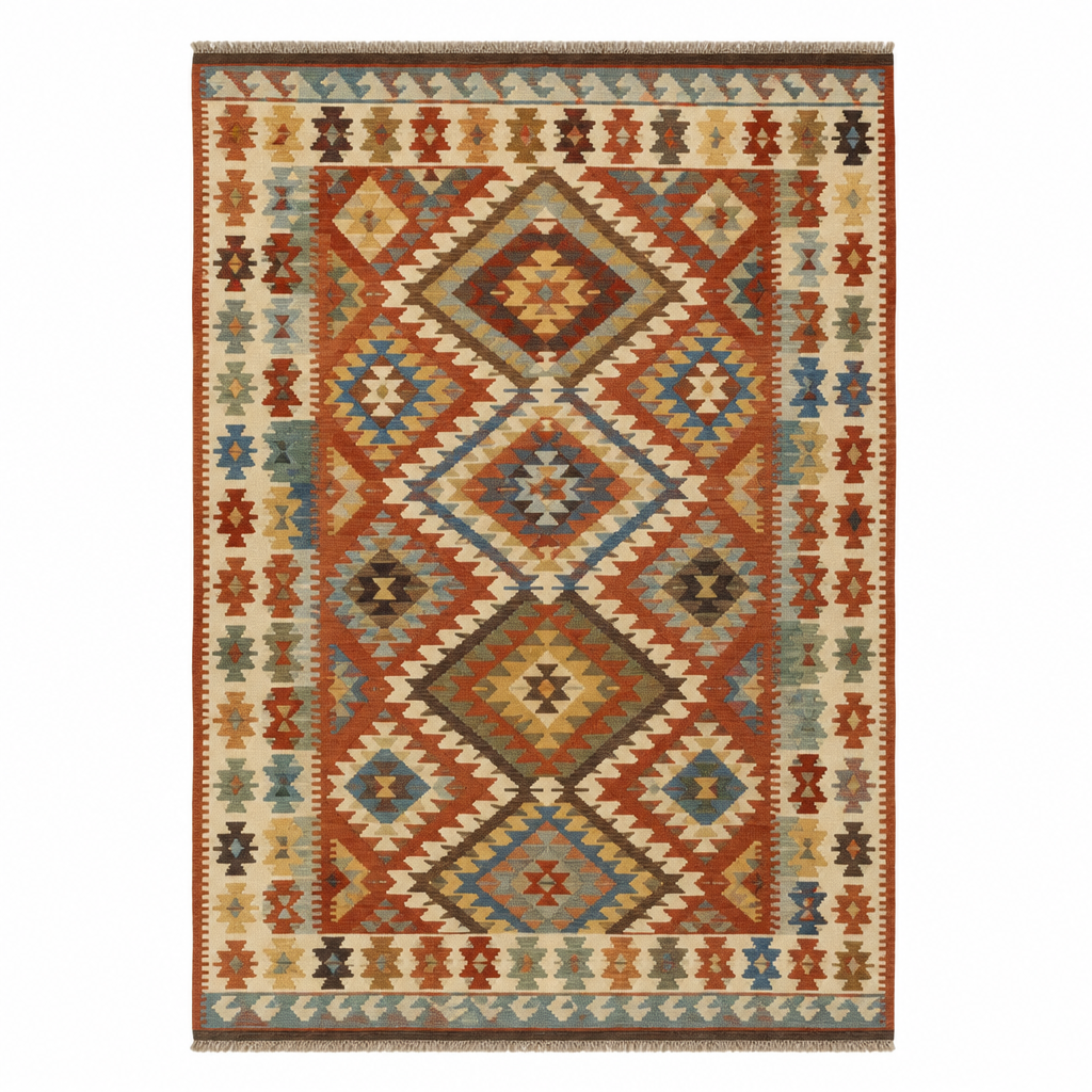 El Yapımı Kilim Desenli Puf