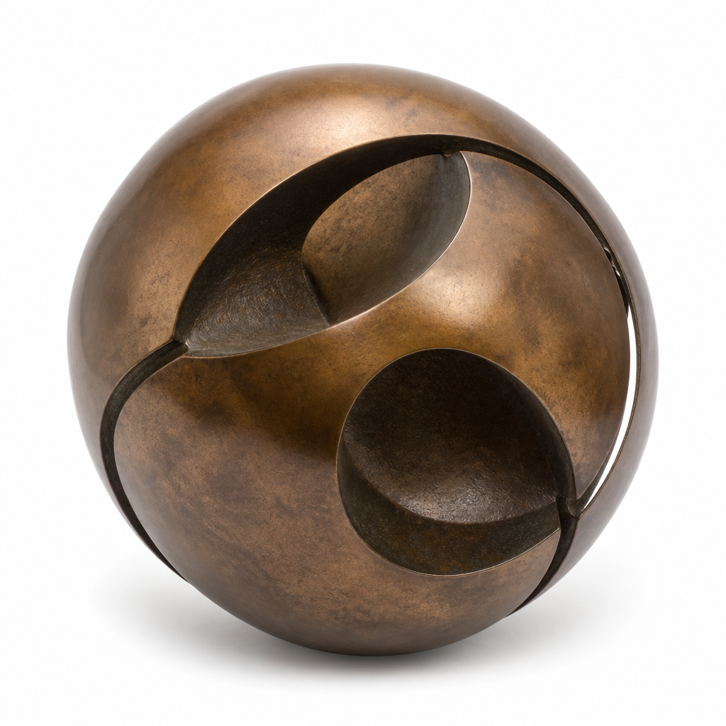 Modern Bronz Küre Heykel