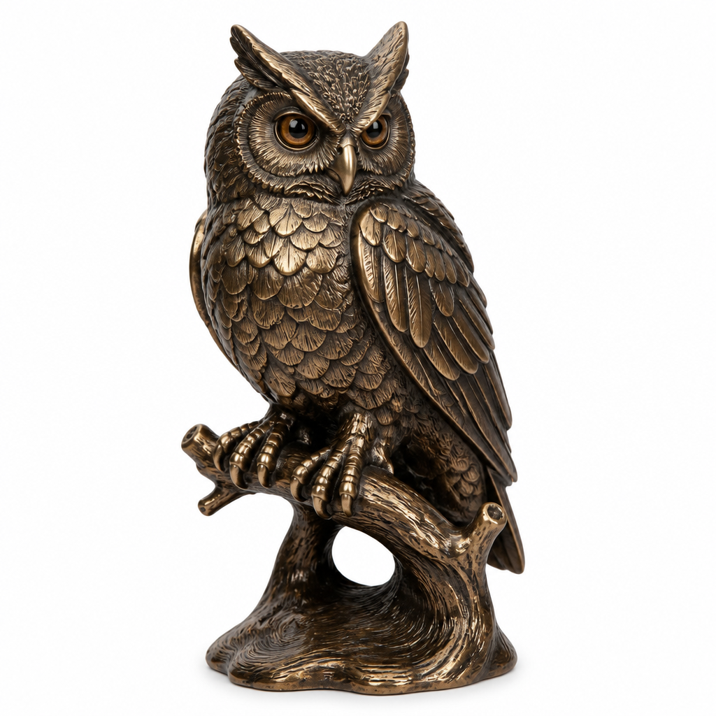 Şık Bronz Baykuş Biblo