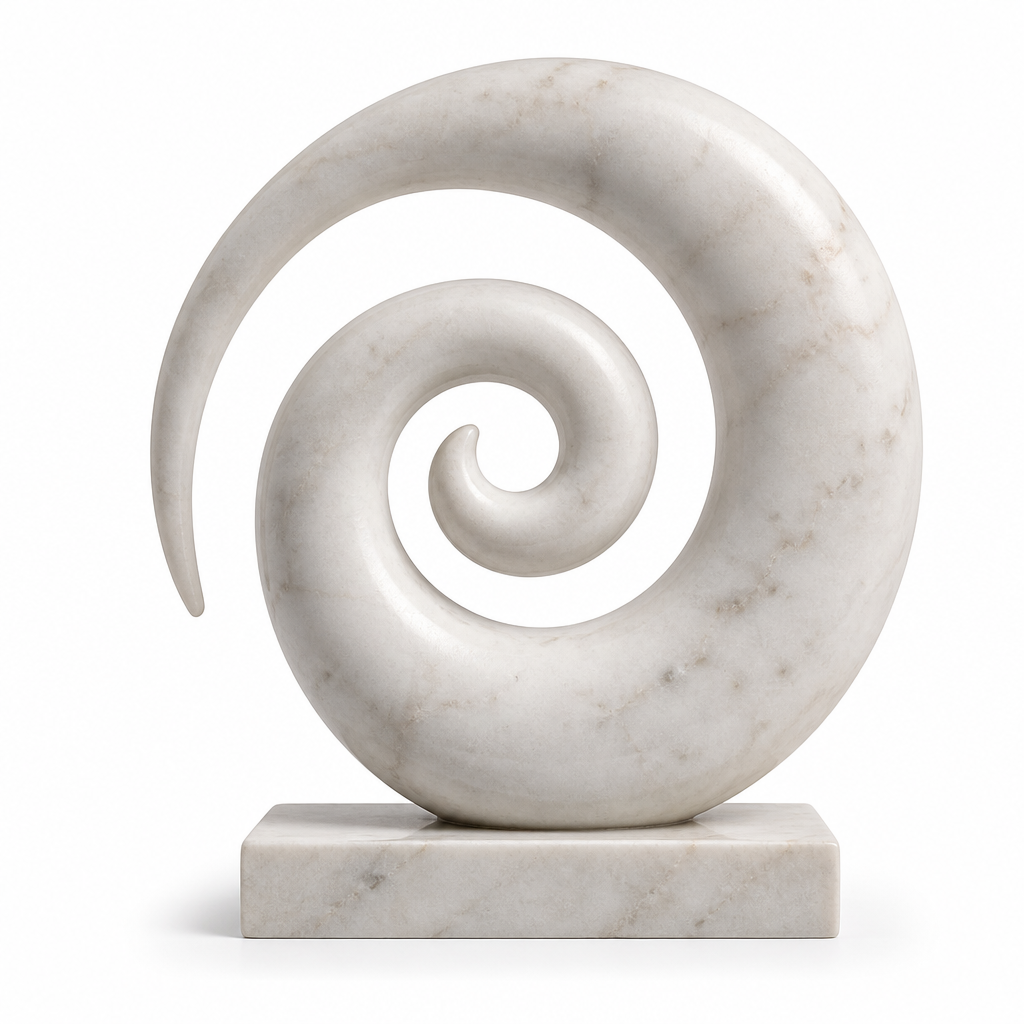 Modern Mermer Spiral Heykel