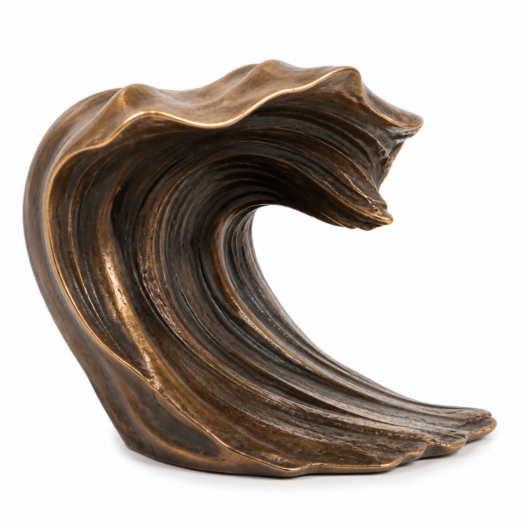 Modern Bronz Dalga Heykel