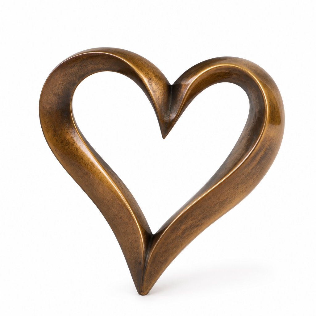 Zarif Bronz Kalp Biblo