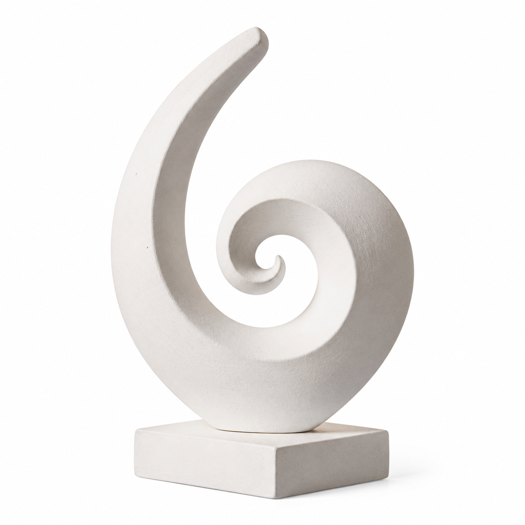 Modern Alçı Spiral Heykel