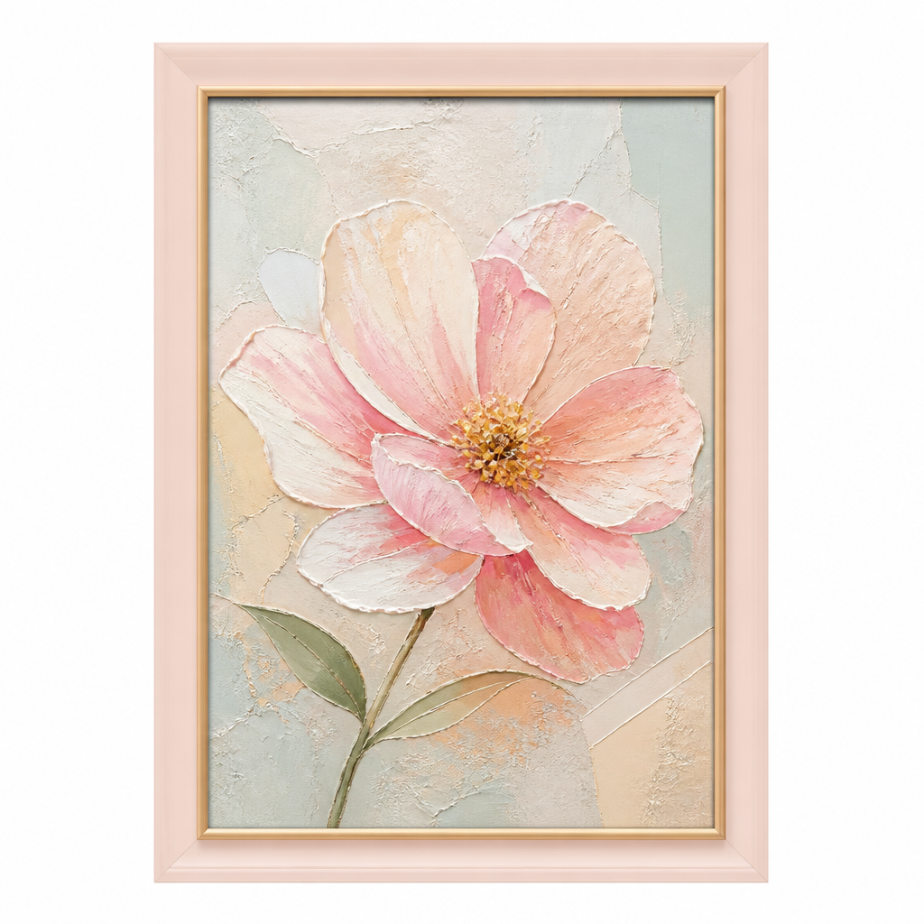 Dekoratif Çiçek Kompozisyonu Tablo — Pastel Tonlarda