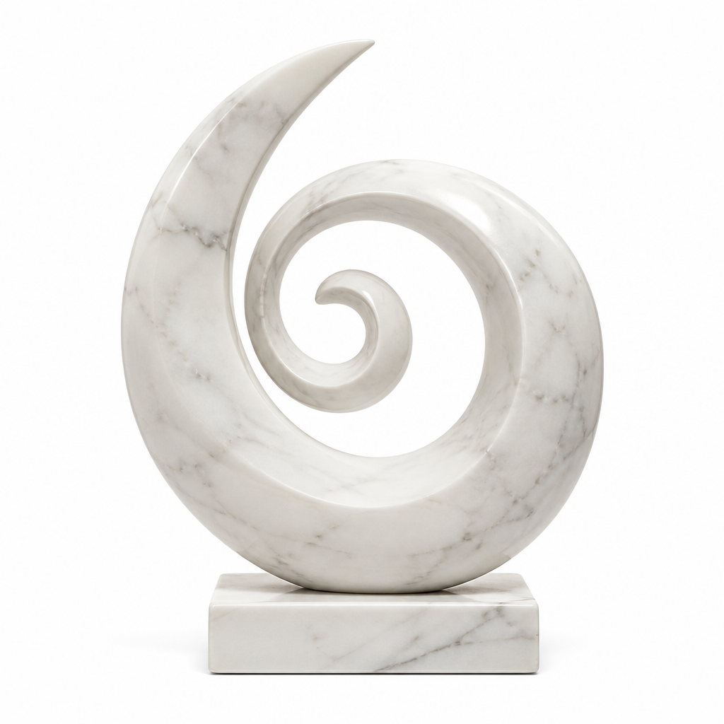 Modern Mermer Sarmal Form Heykel