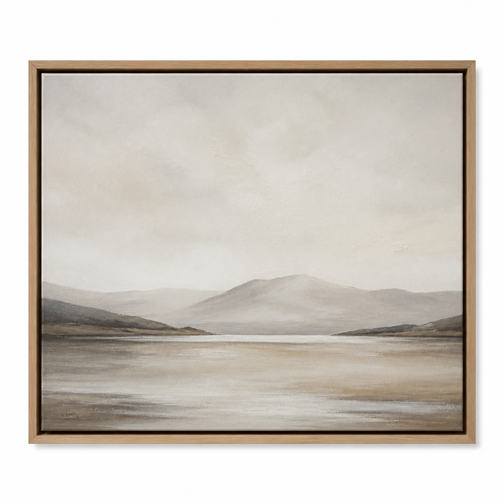 Minimalist Deniz Manzarası Tablo — Bordo Tonlarda